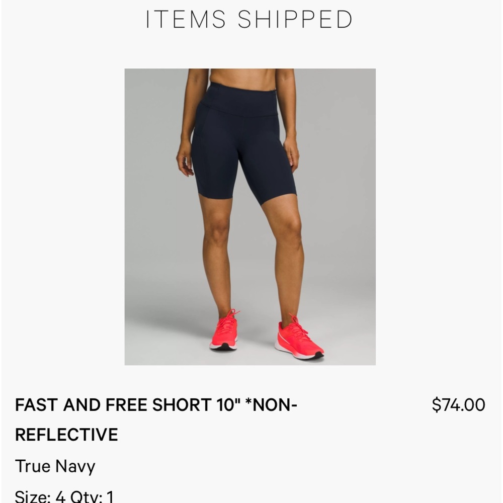 Lululemon size 4 Fast and Free 10 inch short